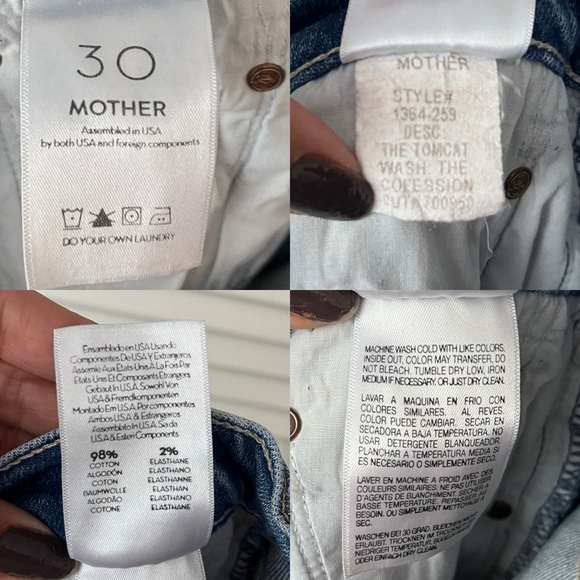 Mother Superior The Tomcat Wash the confession distressed denim jeans, size 30 - Picture 10 of 10